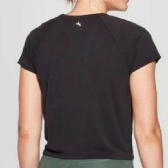 JoyLab Tie-Front Black Tee - Picture 4 of 6